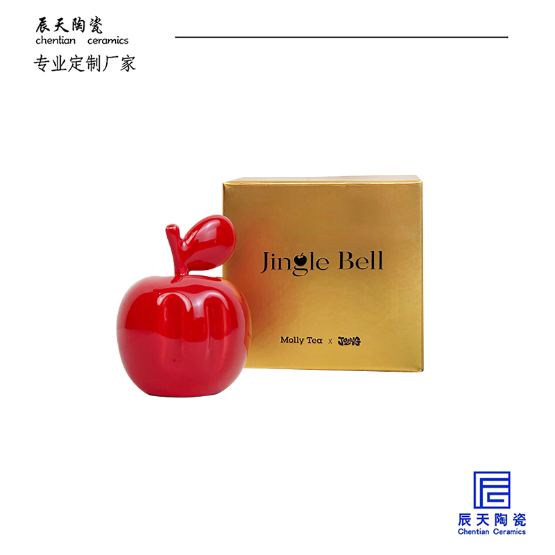 <b>茉莉奶白定制 创意苹果陶瓷摆件</b>